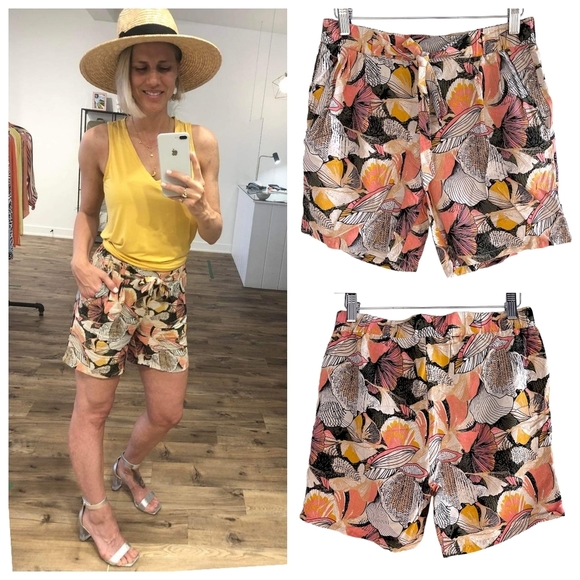 Soya Concept Pants - SOYA CONCEPT FLORAL SHORT Size Small